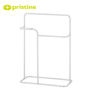 Porte-serviettes autoportant moderne en chrome à 3 barres avec étagère de rangement pour salle de bain, support à serviettes mobile - Product Image 4