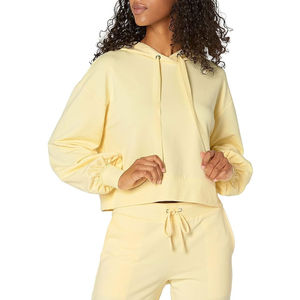 Color <b>Block</b> Crop Hoodie Women's High Quality Fleece Breathable Gym Wear Latest Design Hooded in unique styles and colors - Product Image 1