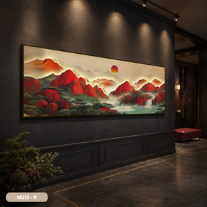 Peinture murale paysagère en soie de qualité supérieure, décoration intérieure exquise, œuvre d'art faite à la main, vente en gros OEM ODM, usine au Vietnam - Product Image 5
