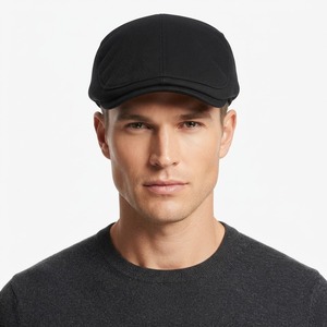 Gorra Plana Negra Personalizada, Estilo Clásico Newsboy, Gorra de Conducción Vintage Estilo Ivy, Gorro de Algodón, Moda Casual, Fabricante OEM - Product Image 5