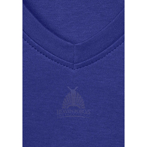เสื้อยืดผู้หญิงคุณภาพหรูหรา MOQ ต่ำ แขนสั้น คอวี ทรงปกติ ผ้าฝ้าย 100% สีพื้น พร้อมป้ายแบรนด์ส่วนตัว - Product Image 5