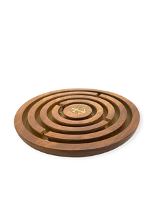Jeu de labyrinthe en bois naturel artisanal de 6 pouces avec boule en acier, jeu de table classique pour le divertissement familial en intérieur - Product Image 3