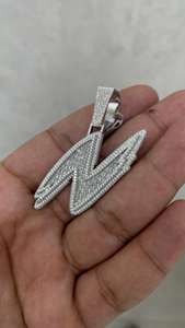 จี้ตัวอักษร N ประดับเพชรโมอิสซาไนต์ VVS1 สี D แบบสั่งทำพิเศษ สไตล์ฮิปฮอปสุดหรู - Product Image 3