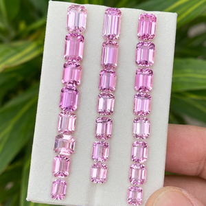 Piedras Preciosas Naturales de Kunzita Rosa de Mehrajuddin, Corte Octogonal Facetado, 3-5 Quilates, Calibradas, Pulimentadas, con Juego de Color, para Joyería - Product Image 1
