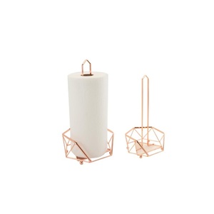Modern Geometric Rose Gold <b>Paper</b> Towel Holder Stainless Steel <b>Kitchen</b> Roll Stand Geode Design Tissue <b>Paper</b> Dispenser Low Price - Product Image 1