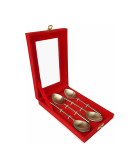 Cuchara de Latón con Mango PVD, Cuchara para Postre, Cubertería para Bodas y Regalos, Material de Latón, Cuchara Plana, Caja de Empaque - Product Image 4