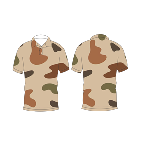 เสื้อโปโลลายพรางทะเลทรายสำหรับผู้ชาย สีเบจ น้ำตาล เขียว แขนสั้น เสื้อยืดลำลองสำหรับเล่นกอล์ฟ - Product Image 3