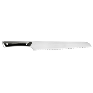 Cuchillo para pan de 9 pulgadas, hoja afilada de acero inoxidable dentada, mango negro, cortador de cocina profesional para cortar pan, pasteles y repostería - Product Image 1