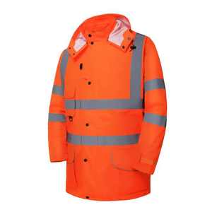 Veste de travail à capuche imperméable haute visibilité pour hommes, veste de sécurité réfléchissante pour l'hiver, vêtements de travail de sécurité - Product Image 2