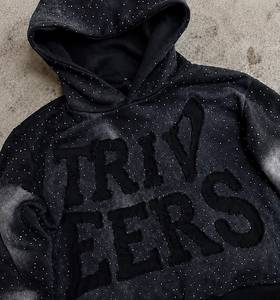 เสื้อฮู้ดครอปปักลายโลโก้ Triveers พรีเมียม ประดับคริสตัล ผ้าฝ้ายฟลีซ สไตล์สตรีทแวร์ สำหรับผู้หญิง - Product Image 6