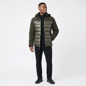 <b>Men's</b> Olive <b>Hooded</b> Puffer Jacket Zipper Closure Windproof Casual Winter <b>Coat</b> Thick Polyester Shell Regular Length 2026 - Product Image 2