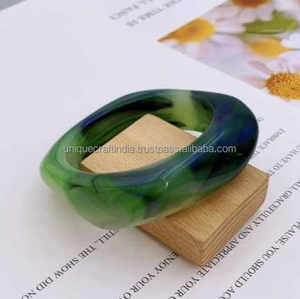 Live New Products Pulseras verdes de resina Pulseras y joyas de color jade al por mayor a buen precio - Product Image 4