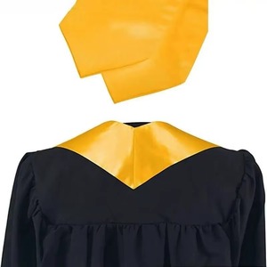 Écharpe de graduation en satin pour uniformes scolaires, options de couleurs rouge, bleu, noir, blanc, jaune, écharpe de graduation en forme de V - Product Image 3