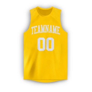 Camiseta de Baloncesto Personalizada con Malla en el Cuello, Diseño de Chimpancés en Dorado y Blanco, Sublimada, Profesional, Transpirable, Unisex, para Entrenamiento Deportivo - Product Image 2