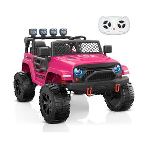 Camioneta ANPABO 24V 4WD para niños, vehículo de juguete de 2 plazas con cinturones de seguridad separados, motores de 4x75W, 4 amortiguadores, radio - Rosa - Product Image 1