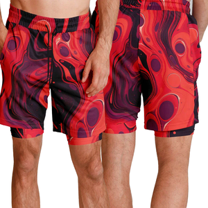 Pantalones Cortos Deportivos de Malla Sublimados para Hombre, con Cordón Ajustable, de Secado Rápido - Product Image 3
