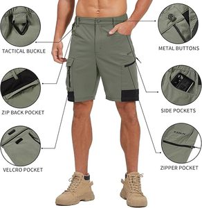 Pantalones Cortos de Secado Rápido para Golf, Trabajo al Aire Libre, Pantalones Cortos Tácticos con Múltiples Bolsillos para Pesca y Viajes - Product Image 4