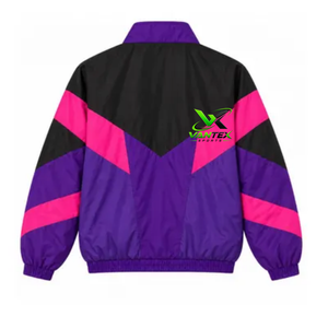 VANTEX Blouson Racer Rétro Femme Color Block Col Montant Zippé Léger en Polyester Coupe-Vent Manches Longues - Product Image 6