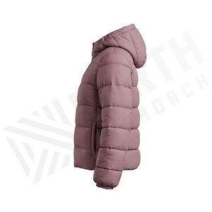 Chaqueta Acolchada con Capucha para Mujer, Invierno, Manga Larga, Relleno de Poliéster, Cierre de Cremallera, Largo Regular, Color Sólido - Product Image 3