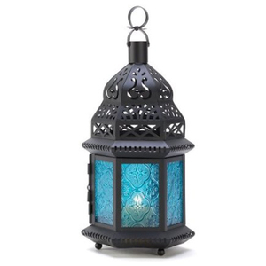 Antique <b>Brass</b> Moroccan <b>Lantern</b> Metal and Glass Home Decor with Artistic Style for Christmas Holiday Yellow Iron Base - Product Image 5