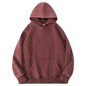 Sweat-shirt à capuche unisexe surdimensionné en molleton violet, couleur unie, décontracté, pour l'automne, coupe classique, avec poche avant - Product Image 2