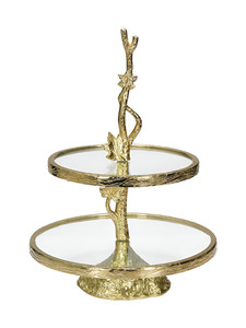 <b>3</b>-<b>Tier</b> Luxury Gold Metal <b>Cake</b> <b>Stand</b> Branch Leaf Design Dessert Cupcake Display Tray for Wedding Party Event Home Decoration - Product Image 3