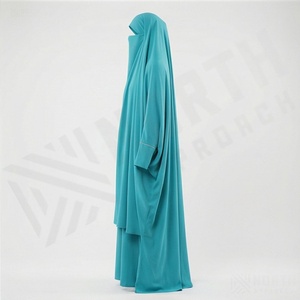 Modest Wear Handmade Two Piece Polyester Jilbab <b>Abaya</b> Set Muslim Women Islamic Clothing Export <b>Supplier</b> Wholesale Bulk - Product Image 3