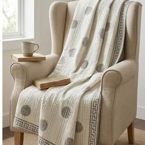 Couvre-lit classique en coton fait main à pois, taille Queen, idéal pour la maison, utilisation toutes saisons – Meilleur prix - Product Image 3