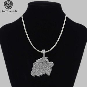 Charm Jewells Colgante Hip Hop Bag Boyz de Plata 925 Bañado en Oro 22K con Moissanita Micro Pavé Certificado IGI Unisex para Hombre - Product Image 3