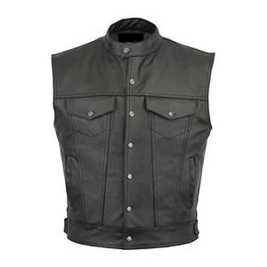 Chaleco de Cuero Personalizado para Motocicleta, el Más Vendido, para Hombre, Chaqueta sin Mangas para Motociclistas, Fabricante Mayorista OEM ODM - Product Image 1
