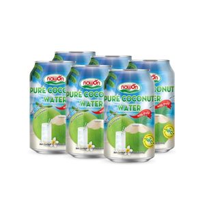 Young Coconut Drink With Pulp 330ml Canned Beverage OEM Supplier Natural Refreshing Drink Bulk Market Export - Product Image 1