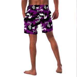Shorts de sport pour hommes 2026, shorts de course avec poches, shorts en mesh imprimés sur mesure, shorts camouflage violets pour hommes - Product Image 4