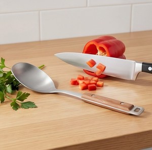 Ensemble d'ustensiles de cuisine 6 pièces en acier inoxydable avec manches en bois, article de table, idéal pour la cuisine - Vente chaude - Product Image 3
