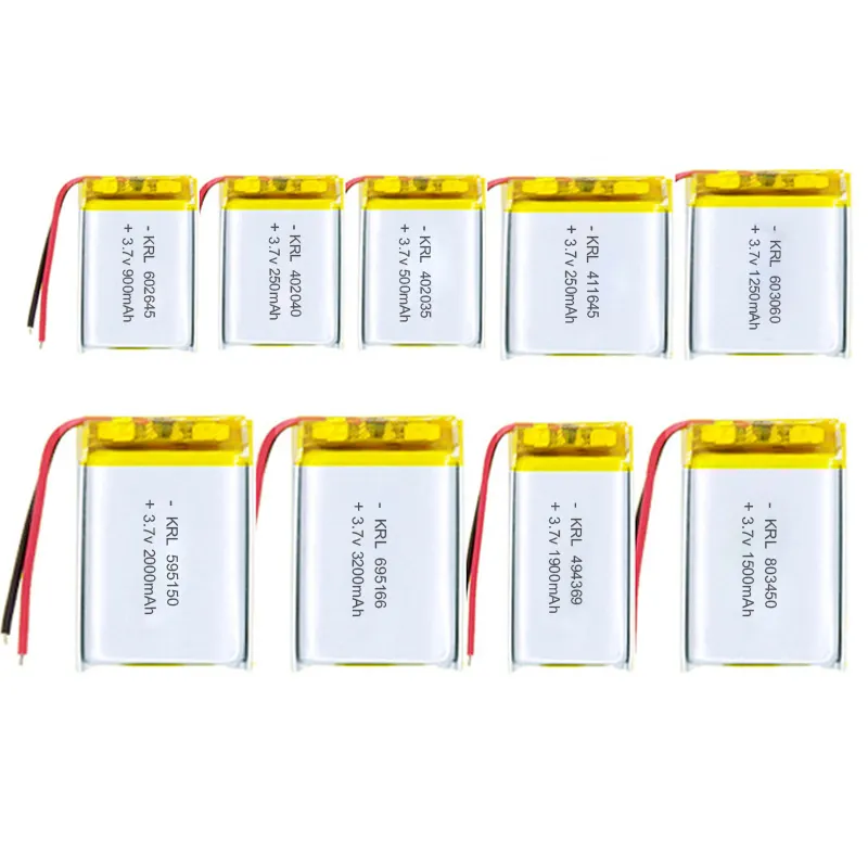 Batteries polymères personnalisées en usine 30mAh 190mAh 500mah 401012 432025 Soft Pack Lithium Lipo Batterie
