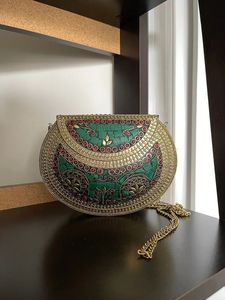 Bolso de Mano de Diseño Moderno Vintage con Cuentas Metálicas Plateadas para Mujer, Bolso Bandolera con Escultura Pulida, Ideal para Regalo - Product Image 4