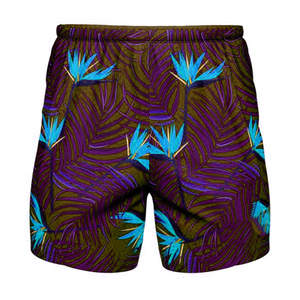 Pantalones Cortos Deportivos para Hombre con Estampado Tropical, Cintura Elástica, Secado Rápido, Poliéster, Corte Regular, Diseño de Plantas, para Adultos - Product Image 1