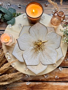 High End White Resin Flower Shape Two Tier Cake Stand For Wedding Dessert <b>Table</b> Setup And <b>Birthday</b> Cake Presentation From India - Product Image 6