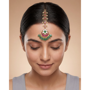 Indian Ethnic Brass Kundan Mang Tika-Casual Artificial Jewellery - Product Image 1