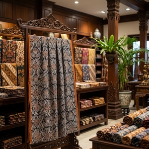 Handcrafted Indonesian Hand Drawn Batik Tulis Cotton Fabric Traditional Pisan Bali Motif Classic Sogan <b>Black</b> Premium Textile - Product Image 5