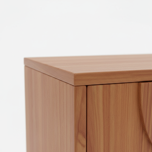 Buffet en bois moderne demi-cercle, meuble de rangement en bois à 4 portes avec panneau en arc, design moderne en arc - Product Image 5