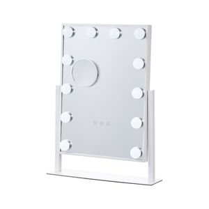 Specchio da Trucco Hollywood LED con 12 Lampadine Dimmerabili, 3 Modalità di Illuminazione a Colori, Specchio Ingranditore 5X Rimovibile - Product Image 1