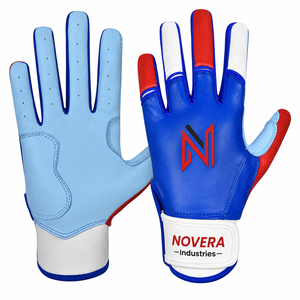 NOVERA INDUSTRIES Custom Made Latest New Model Sheepskin Leather Professional Lightweight Breathable Hook Loop Batting <b>Gloves</b> - Product Image 1