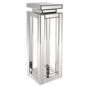 Modern <b>Mirror</b> Console <b>Table</b> Square Pedestal Metal Accent <b>Table</b> for Entryway Living Room Decor - Product Image 1
