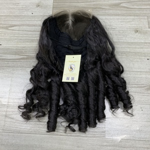 วิกผมคนเวียตนามผมหยิกฟูสีดำสวิส5x5 HD ผมปิดลูกไม้ - Product Image 5