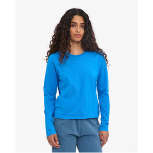Camiseta de Manga Larga para Mujer, 100% Algodón Suave, Corte Regular, Cuello Redondo, Bloques de Color, Estilo Casual, para Otoño - Product Image 5