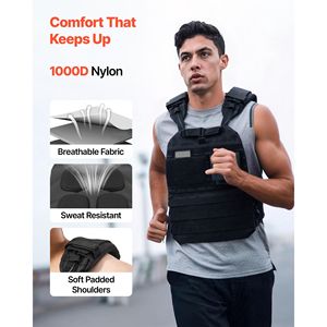 Chaleco de Peso de 20 kg para Hombre/Mujer con Franjas Reflectantes y Almohadillas para Hombros, para Entrenamiento - Product Image 3