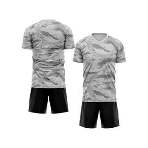 Custom <b>Soccer</b> Uniform Set Sublimated Jersey Shorts Team Kit 100% Polyester Moisture Wicking Adult V-neck Geometric Pattern - Product Image 5