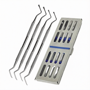 5 Piezas Curetas Periodontales Lucas Manuales de Acero Inoxidable, Instrumentos Quirúrgicos Dentales de Doble Extremo, Caja de Esterilización - Product Image 1
