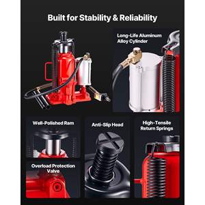 Cric hydraulique à air de 20 tonnes pour la réparation automobile, robuste, soudé, pneumatique/manuel, plage de levage de 10,2 à 19,5 pouces pour voitures et SUV - Product Image 5