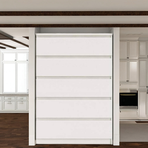 ตู้ลิ้นชัก5ลิ้นชักสีขาวมันวาวสูงทำจากไม้เนื้อแข็งเป็นมิตรกับสิ่งแวดล้อม - Product Image 2